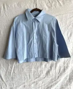 ZARA クロップドシャツ Lサイズ 水色　未使用品　タグ付き