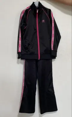 キッズ ジャージ 上下セット ブラック ピンク 140cm