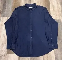【Calvin Klein】カルバンクライン 長袖シャツ L 紺 ロールアップ可