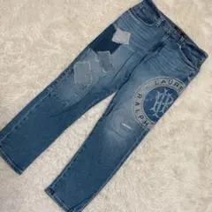 LAUREN RALPH LAUREN プリントデニムパンツ インディゴ 4
