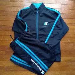 Champion ジャージ 上下セット ブラック/ターコイズ