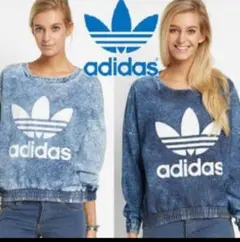 adidas originals インディゴ オーバーサイズトレーナー