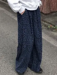 SHEIN FRIFUL レオパード柄 ワイドパンツ　L