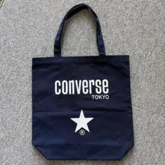 【converse TOKYO】トートバッグ ネイビー　エコバッグのサムネイル