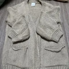 ベージュ　カーディガン　レディース