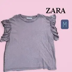 ZARA フリルスリーブ Tシャツ Mサイズ