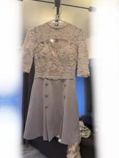 an ライトグレー レーストップ ナイトドレス