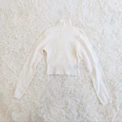 DAZY デイジー ハイネック リブニットセーター ホワイト 白 S クロップド