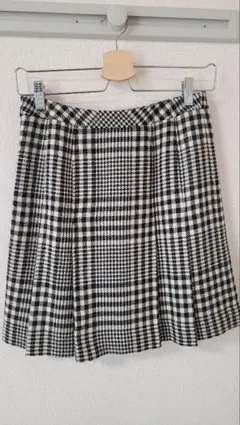 インエ　チェック柄 プリーツミニスカート M