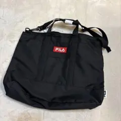 新品　FILA 　フィラ トートバッグ レッスンバッグ　黒 ショルダーのサムネイル
