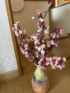 パンフラワー 淡いピンクとクリーム色の桜の造花アレンジメント - メルカリ