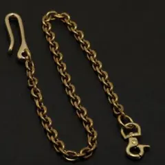 真鍮製 小豆チェーン ゴールドカラー ウォレット キーチェーン アンティーク