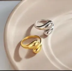 調節可能 【オススメ】 曲線美✨ 指輪 シルバーゴールド サージカルステンレス