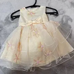花柄刺繍ベビードレス クリーム色