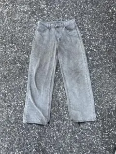 グレー ワイドレッグデニム