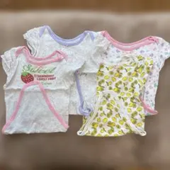 ベビー肌着4枚セット ストロベリー・レモン柄