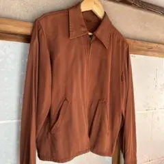 50s レーヨンギャバ　スポーツジャケット　ブラウン　片爪　ピンロック