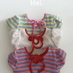 Hei ボーダープティリボントップス