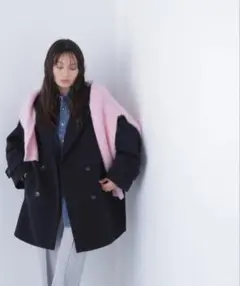 【NATURAL BEAUTY BASIC】ダブルブレストフォルムミドルコート