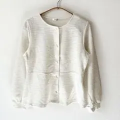 GLACIER グラシア 長袖 ノーカラー ジャケット カーディガン M 白