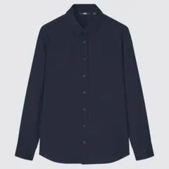 UNIQLO レーヨンブラウス 長袖 ネイビーのサムネイル