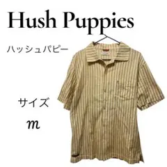 Hush Puppies ハッシュパピー 半袖シャツ M ストライプ ベージュ系のサムネイル