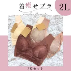 【新品】シームレスブラ ノンワイヤー ナイトブラ 着痩せ効果 通気性 2L LL