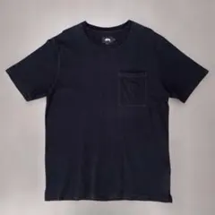 STUSSY ステューシー シャドーマン刺繍 ボックス胸ポケット無地Tシャツ黒Lのサムネイル