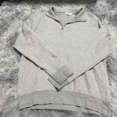 GLOBAL WORK ハーフジップ ニット セーター グレー