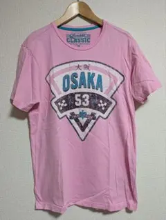 ベルシュカ　ピンク 大阪　OSAKA プリント Tシャツ　ビンテージ加工のサムネイル