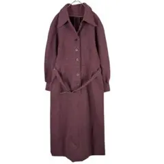 ヴィンテージベルテッドロングワンピース ふるじょ 長袖 レトロ 総柄 おんなっぽ