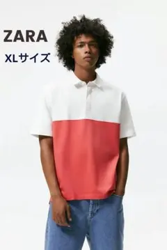 ザラ　ZARA　カラーブロックポロシャツ　綿100％　SS PLAIN POLOのサムネイル