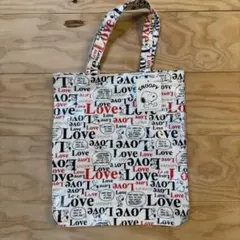 スヌーピー　マチ付き　ラミネート　トートバッグ