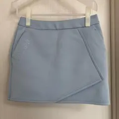 ADIDAS レディース ゴルフスカート 水色　ダンボールニット　Ｌ