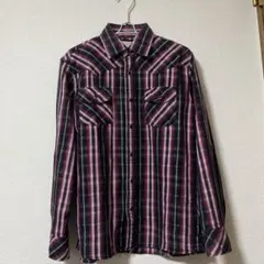 チェック柄 長袖シャツ Lサイズ