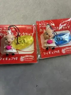 ACECOOK こぶたのカップ麺クリップ フィギュア付 2種セット
