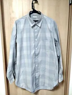 GU グレー系チェック 長袖シャツ
