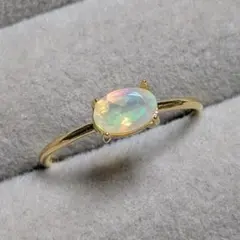 宝石質オパールAAA ファセットカット フリーリング 指輪 天然石 シルバー92