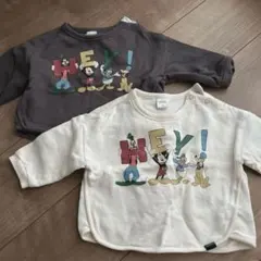 フタフタ　ディズニー ミッキー&フレンズトレーナー2点セット 80