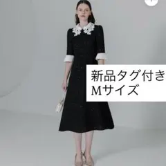 Leja 花柄レースカラースパンコールAラインワンピースドレス - メルカリ