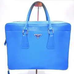 PRADA プラダ ビジネスバッグ サフィアーノ　ブルー　青　書類ケースのサムネイル