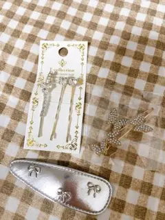 Y2Kシルバー、キラキラ、ヘアピン5個セット