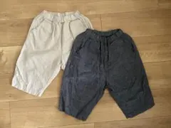 【used】monmimi パンツ S ベージュ ブルー セット　まとめ売り