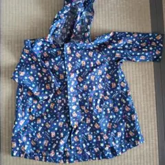 ベビーレインコート 90cm 星とくま柄