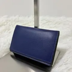 【美品】ヴァレクストラ　レザー　名刺入れ　カードケース　ブルーのサムネイル