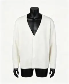 ホワイト Vネック カーディガン　デサント