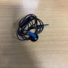 有線イヤフォン ブラック 青アクセント