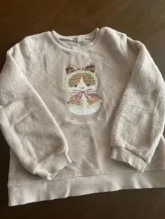 any fam ミラクルスパンコールボアトレーナー　ネコ　130センチ