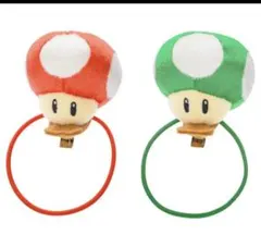 USJ　ヘアゴム付きマスコットクリップセット　スーパーキノコ　1upキノコ
