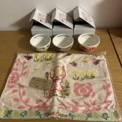 カレルチャペック　紅茶店　うさぎ　ミニ　ボウル　3個　ハンドタオル　セットのサムネイル